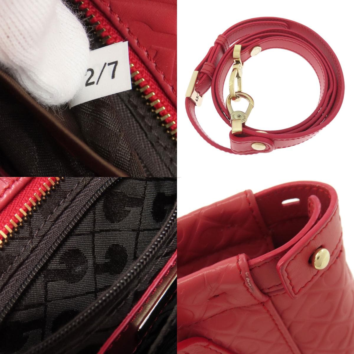 Gherardini logo motif 2WAY handbag leather for ladies [Used] [GHERARDINI] 5