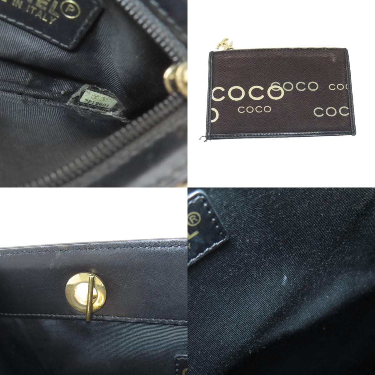 Chanel COCO print gold hardware tote bag canvas ladies [Used] [CHANEL] 6