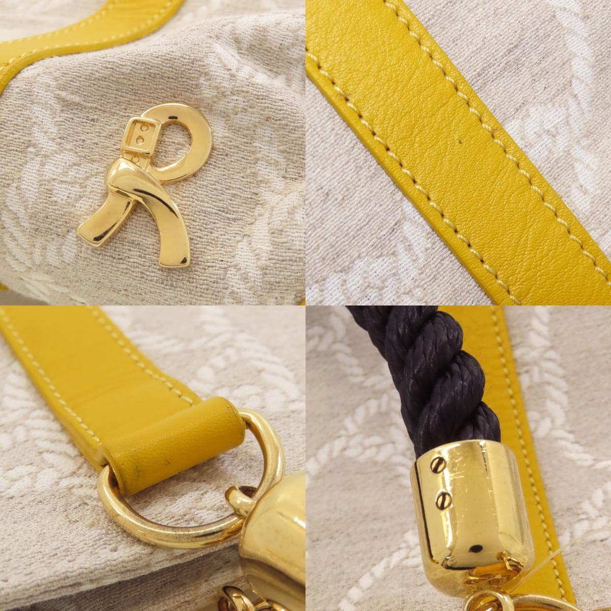 Roberta di Camerino Rope Pattern 2WAY Tote Bag Canvas Ladies [Used] [Roberta di Camerino] 8