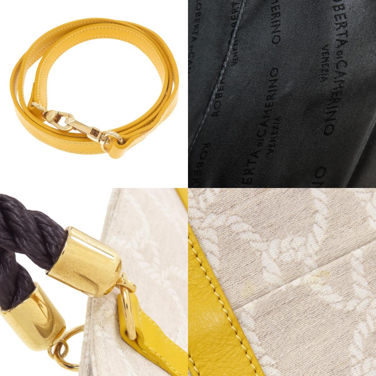 Roberta di Camerino Rope Pattern 2WAY Tote Bag Canvas Ladies [Used] [Roberta di Camerino] 7