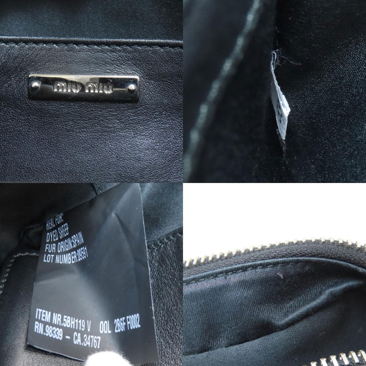 Miu Miu Logo Shoulder Bag Leather/Fur Women's [Used] [MIUMIU] 6