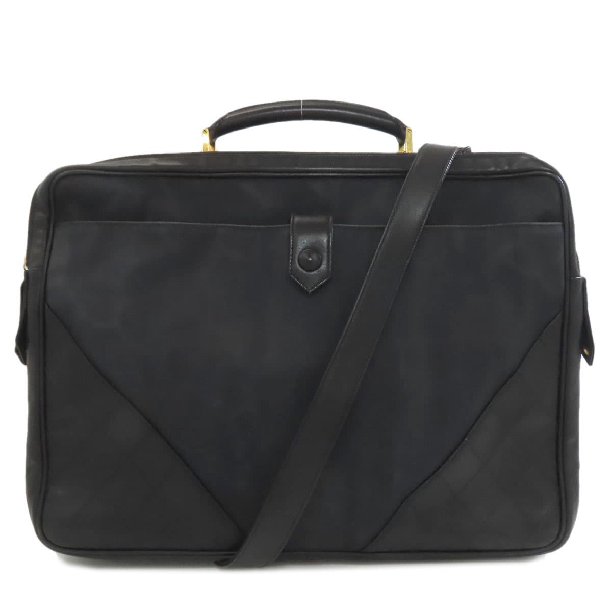 Chanel Matelassé Gold Hardware 2WAY Business Bag Canvas/Calf Men's [Used] [CHANEL]