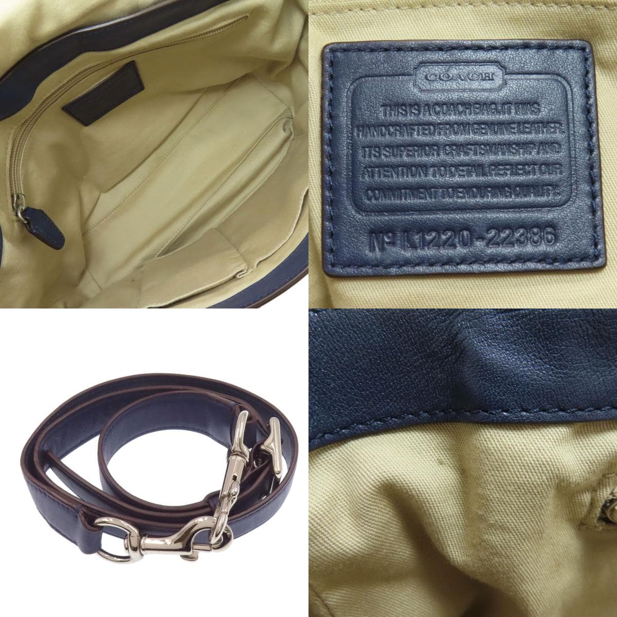 Coach 22386 Punching 2WAY Handbag Leather Ladies [Used] [COACH] 22386 5