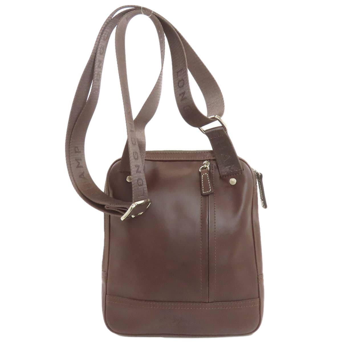 Longchamp Logo Shoulder Bag Leather Ladies [Used] [Longchamp] 2