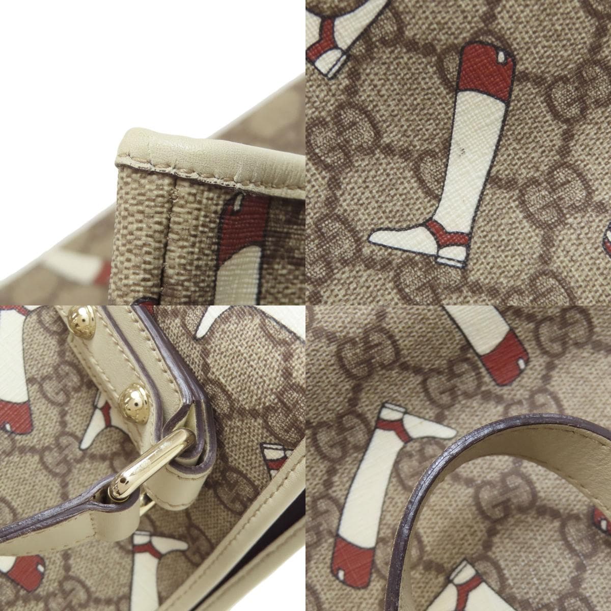 Gucci 257250 Outlet GG Boots GG Supreme Handbag PVC Ladies [Used] [GUCCI] 257250 8