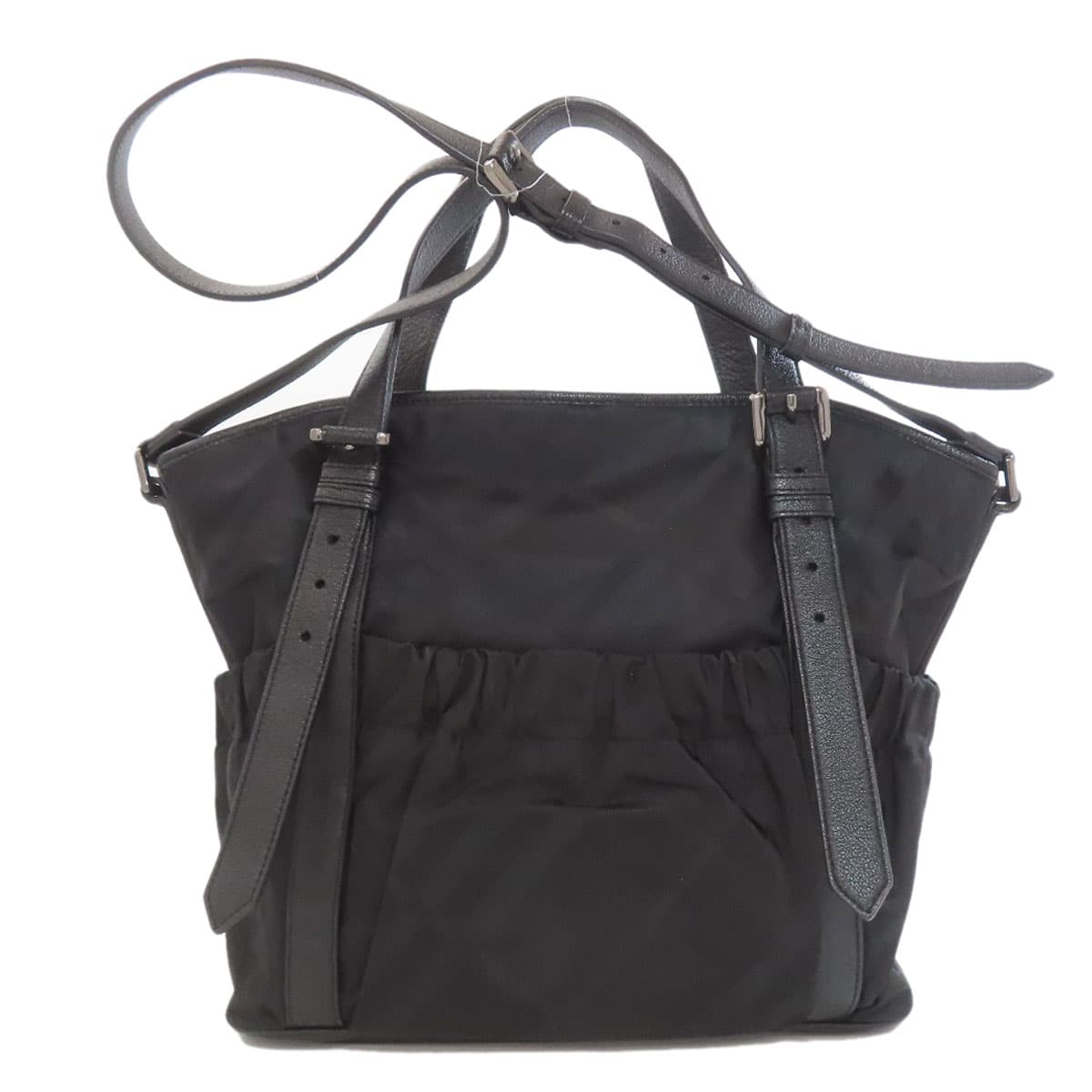 Burberry Check Pattern 2WAY Tote Bag Nylon Material Ladies [Used] [BURBERRY] 2