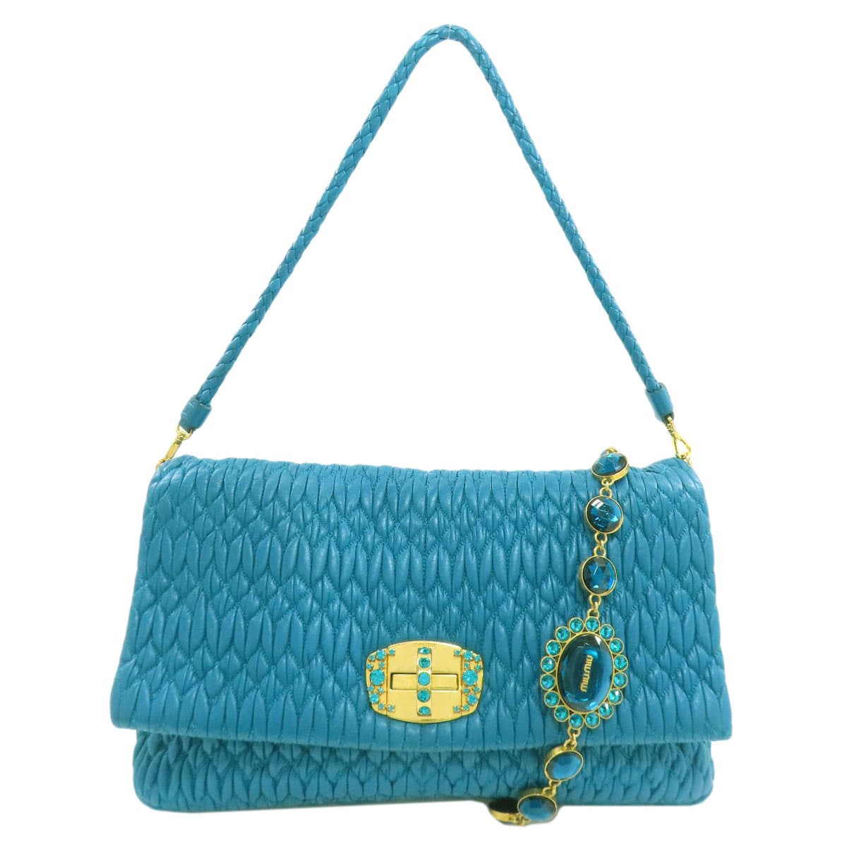 Miu Miu One Shoulder Matelassé Shoulder Bag Calf Women's [Used] [MIUMIU]