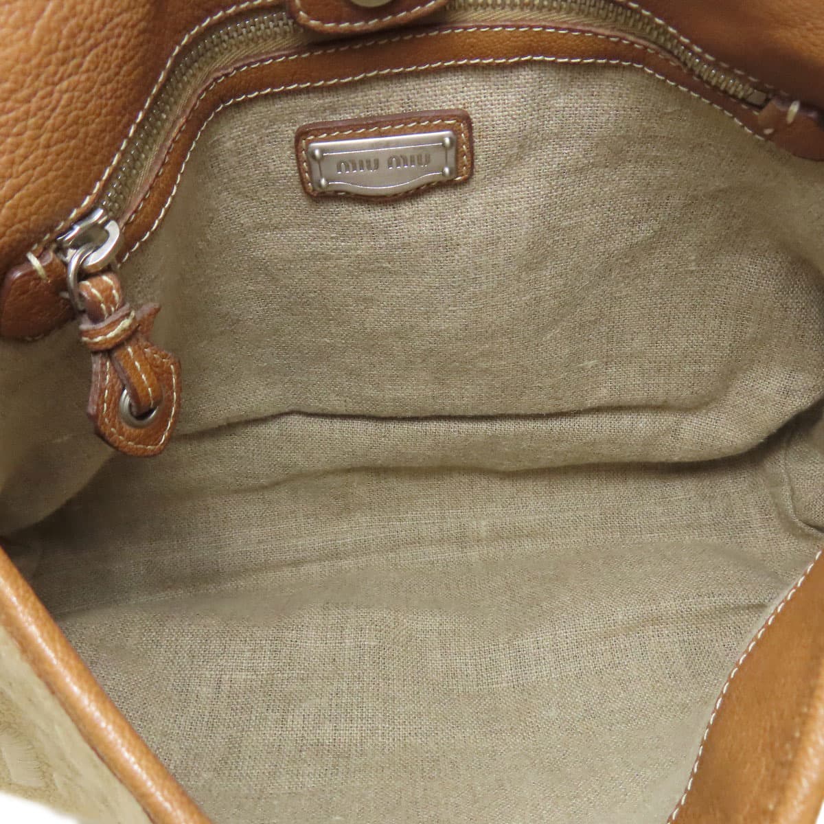 Miu Miu One Shoulder Shoulder Bag Canvas Ladies [Used] [MIUMIU] 5