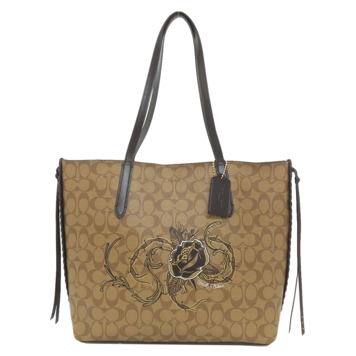 Coach F76778 Flower Motif Signature Tote Bag PVC Ladies [Used] [COACH] F76778