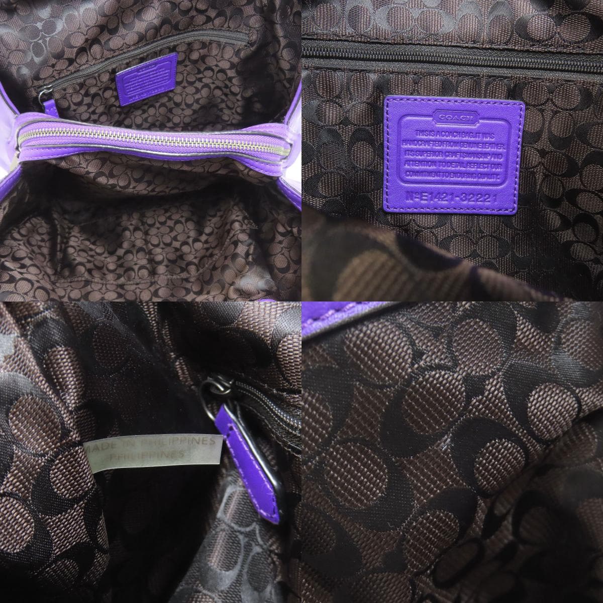 Coach 32221 Logo Handbag Leather Ladies [Used] [COACH] 32221 5