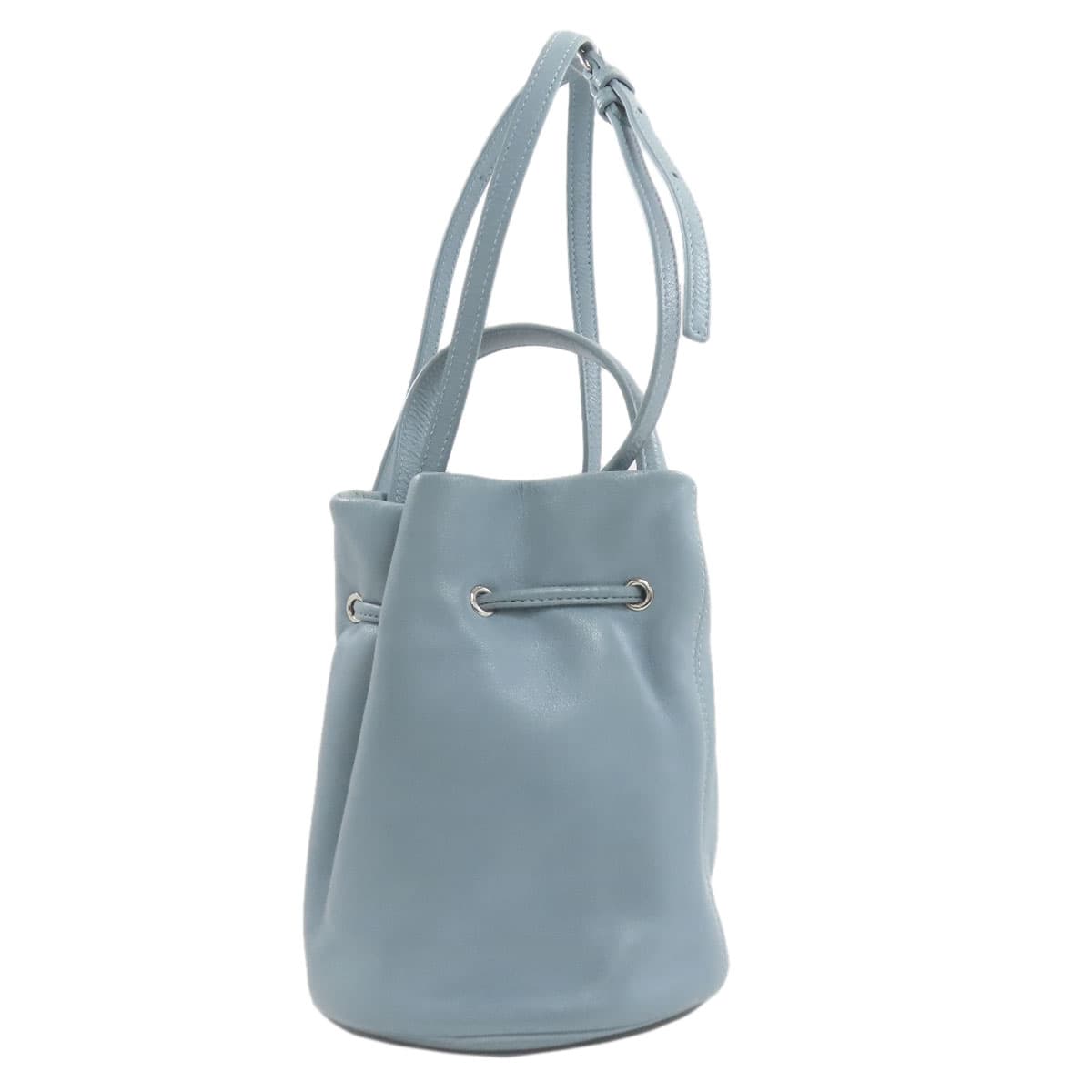 Balenciaga 638342 Drawstring Bucket 2WAY Handbag Leather Ladies [Used] [BALENCIAGA] 638342 2