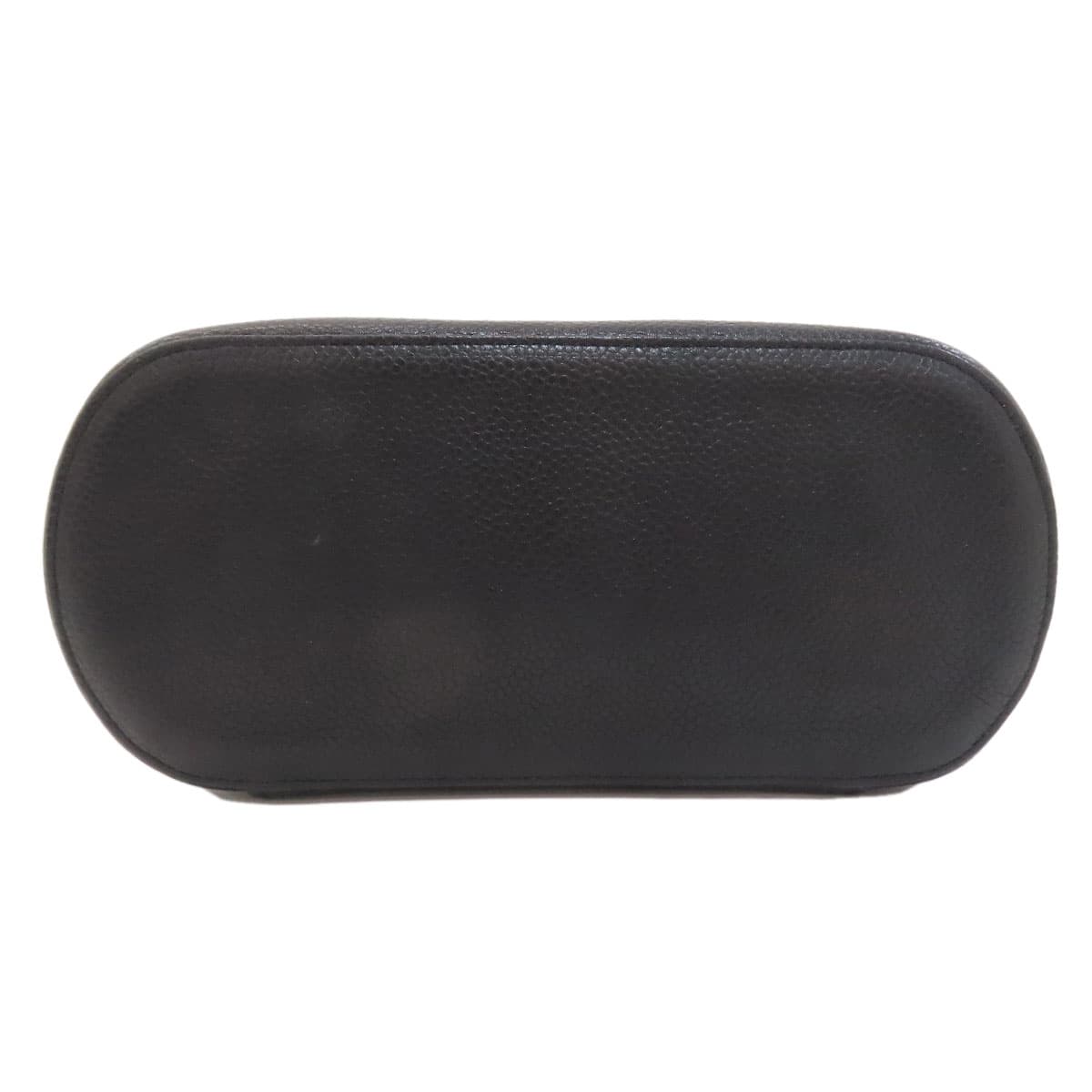 Chanel Coco Mark Silver Hardware Cosmetic Pouch Grained Calfskin Ladies [Used] [CHANEL] 4