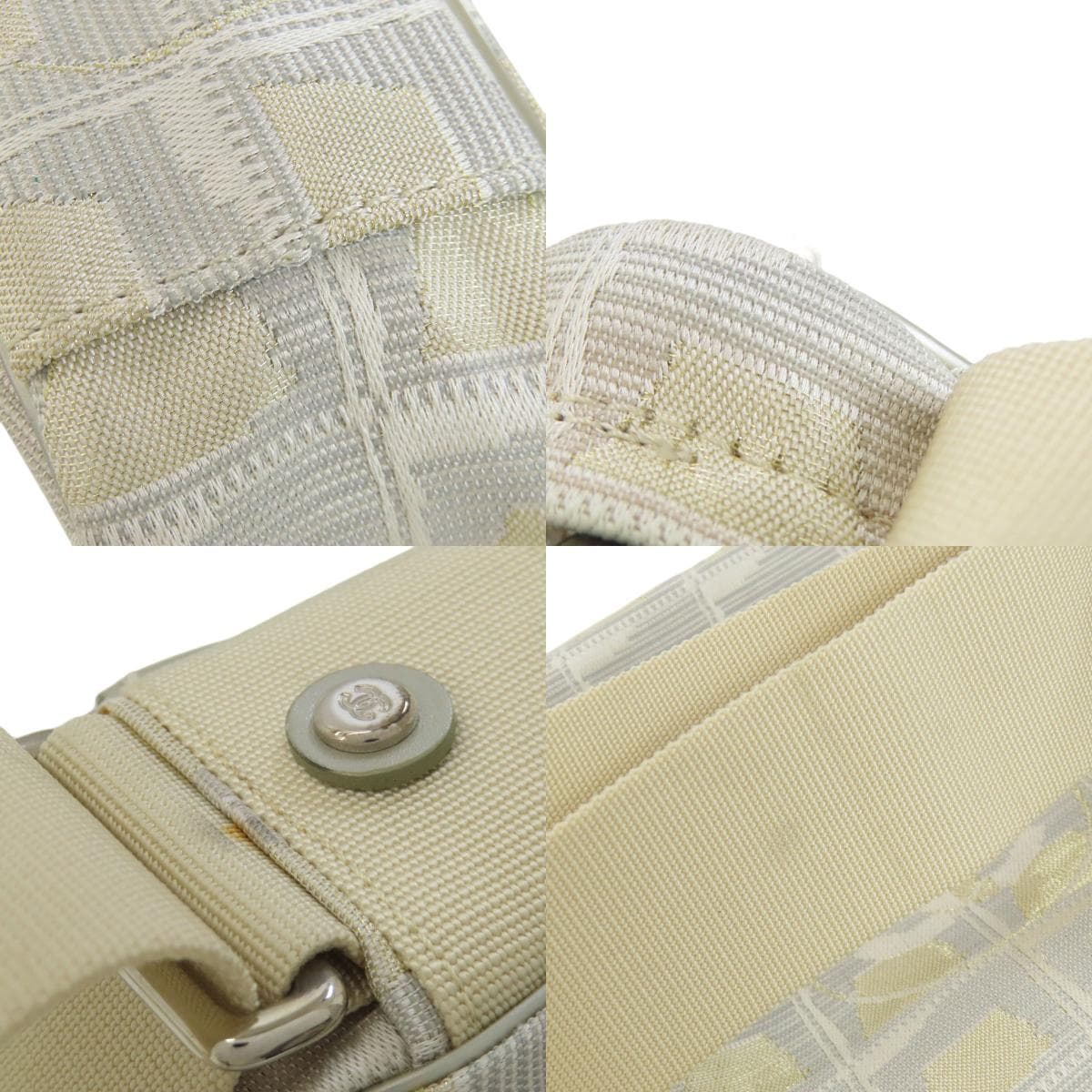 Chanel Neutral Travel Line Shoulder Bag Nylon Jacquard Women's [Used] [CHANEL] 9
