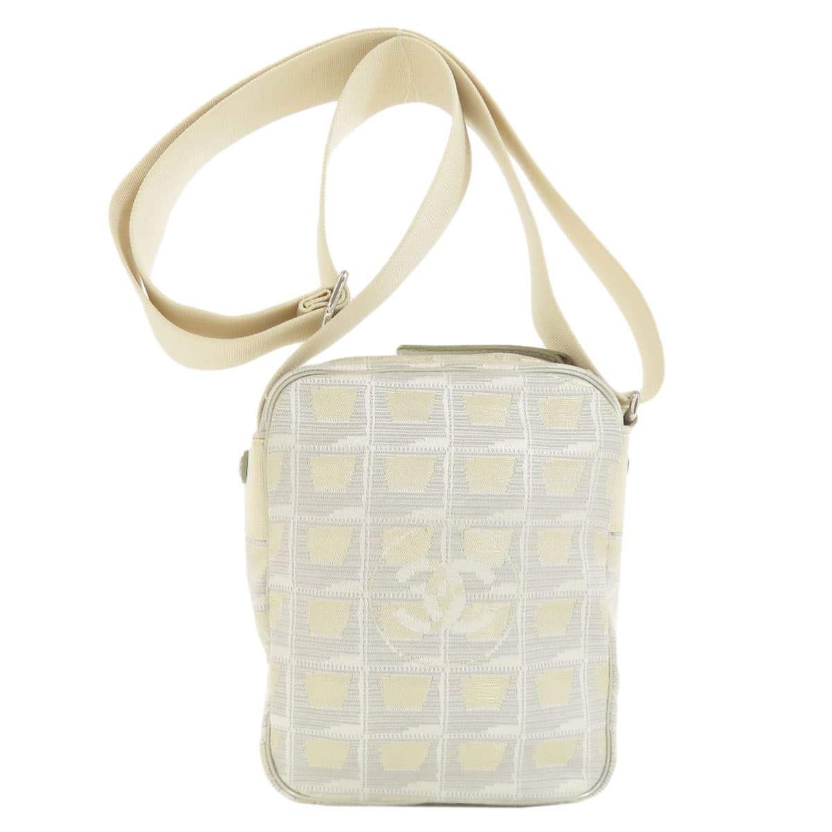 Chanel Neutral Travel Line Shoulder Bag Nylon Jacquard Women's [Used] [CHANEL] 2