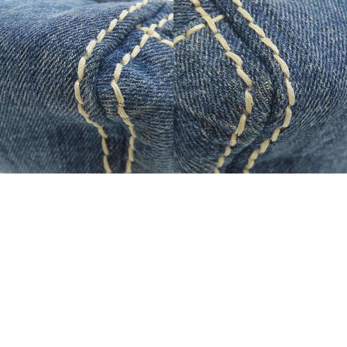 Prada logo metal fittings cosmetic pouch denim women's [used] [PRADA] 10