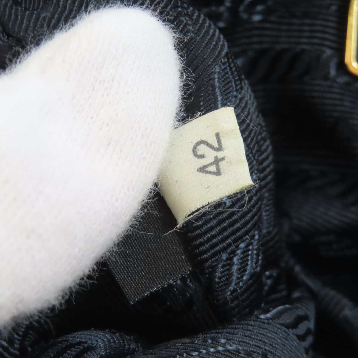 Prada logo metal fittings cosmetic pouch denim women's [used] [PRADA] 7