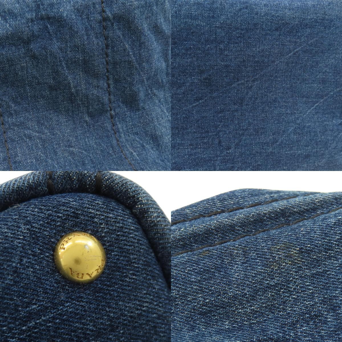 Prada Canapa Tote Bag Denim Ladies [Used] [PRADA] 8