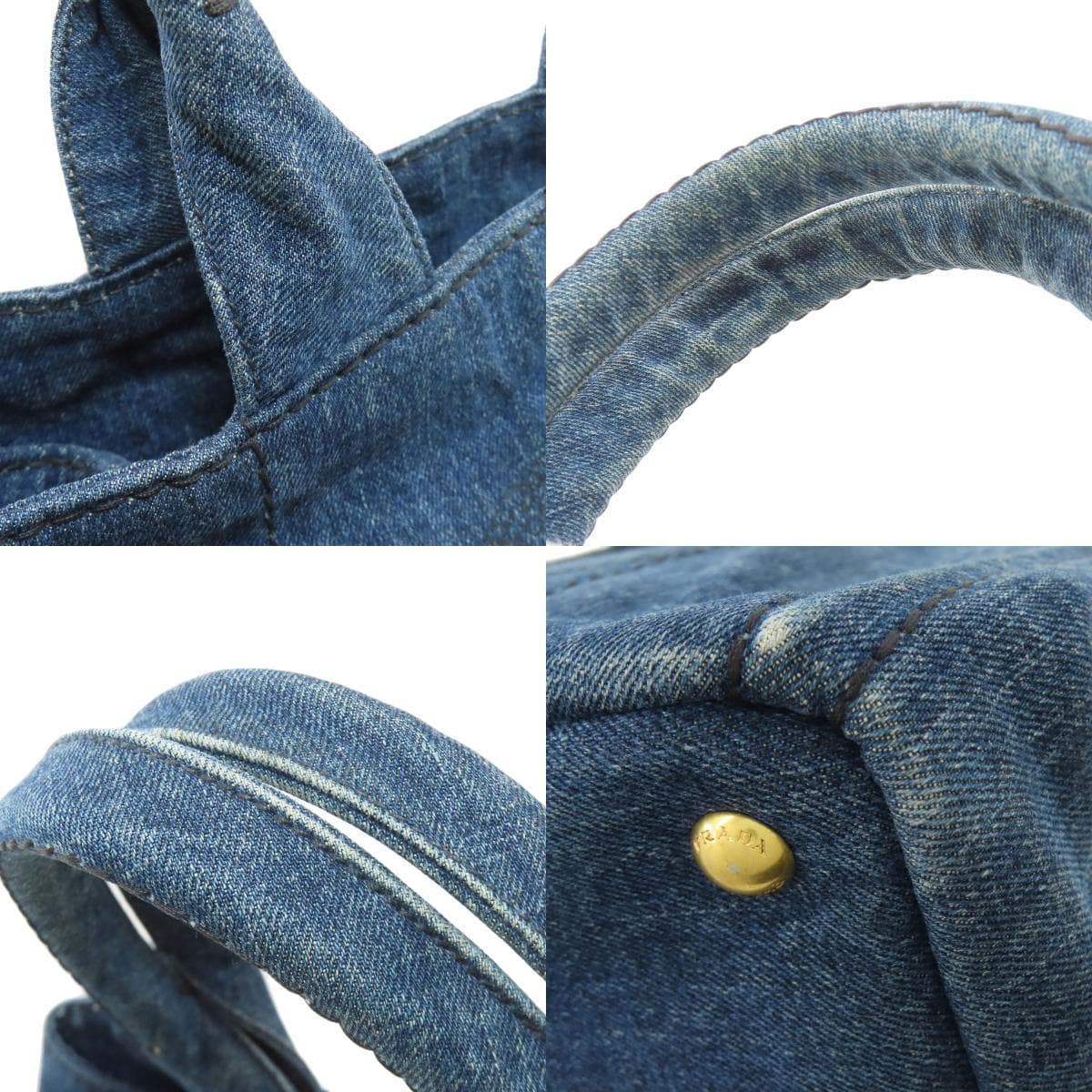 Prada Canapa Tote Bag Denim Ladies [Used] [PRADA] 9