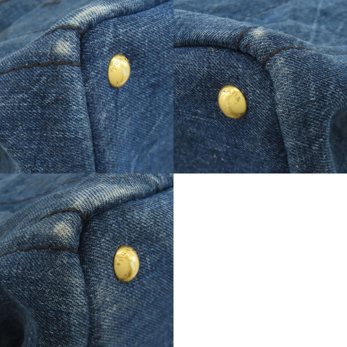 Prada Canapa Tote Bag Denim Ladies [Used] [PRADA] 10