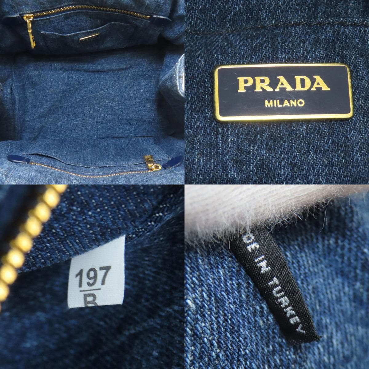 Prada Canapa Tote Bag Denim Ladies [Used] [PRADA] 5