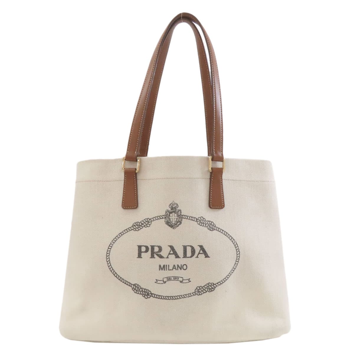 Prada 1BG355 Logo Tote Bag Canvas Ladies [Used] [PRADA] 1BG355