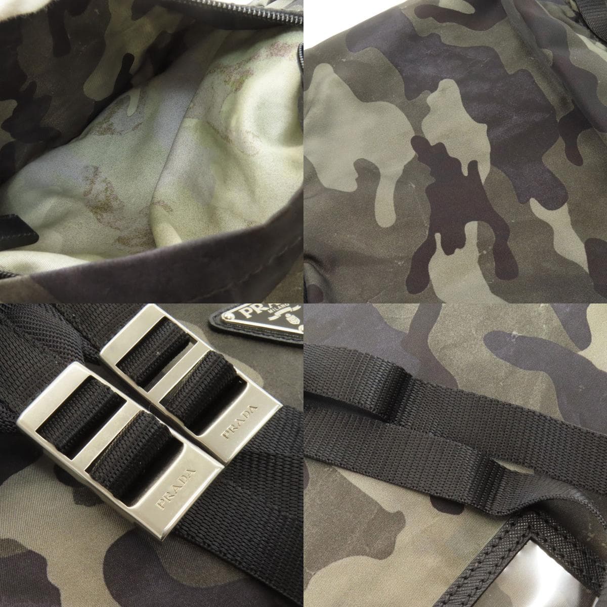 Prada camouflage pattern backpack/daypack made of nylon material for women [Used] [PRADA] 8