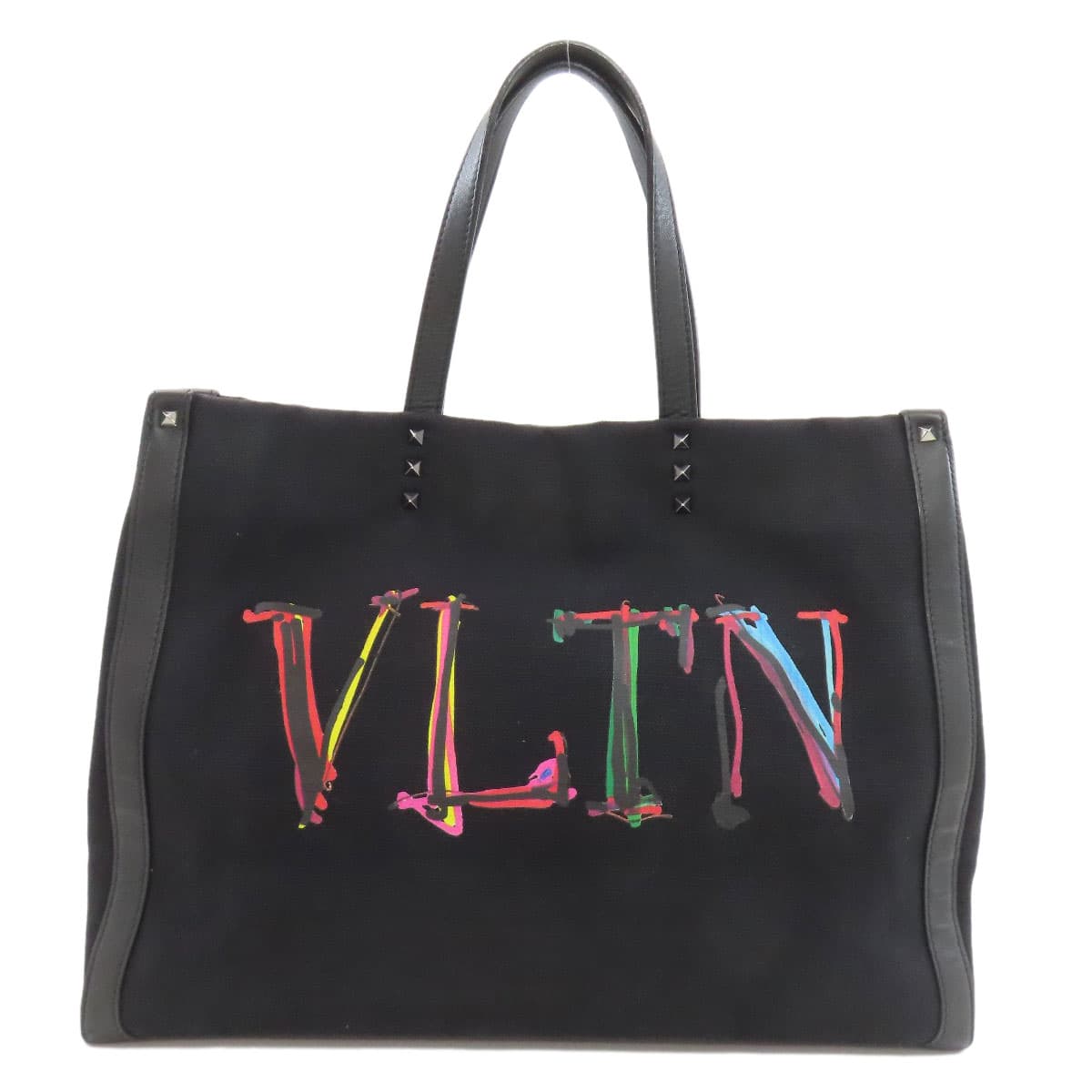 Valentino Studded Tote Bag Canvas Ladies [Used] [VALENTINO]