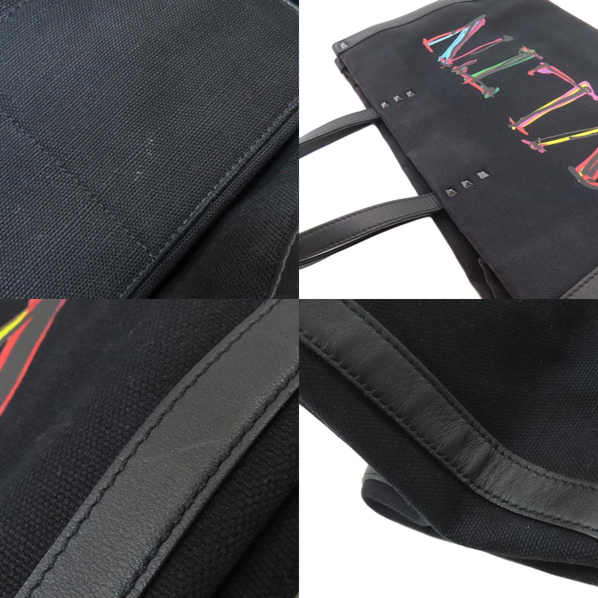 Valentino Studded Tote Bag Canvas Ladies [Used] [VALENTINO] 7