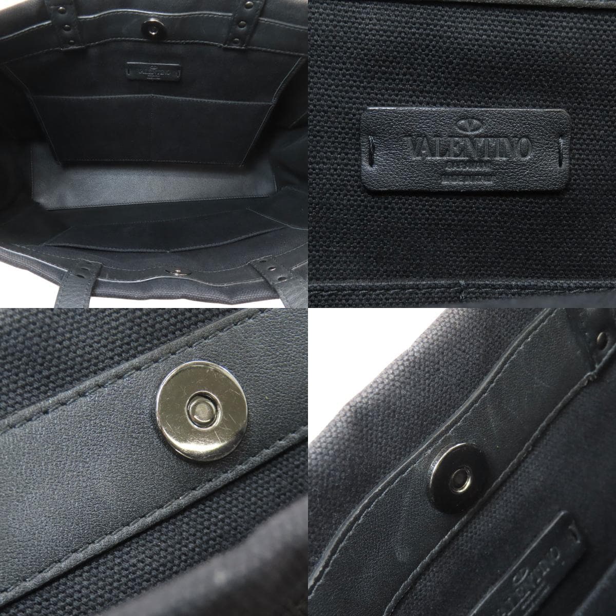 Valentino Studded Tote Bag Canvas Ladies [Used] [VALENTINO] 5