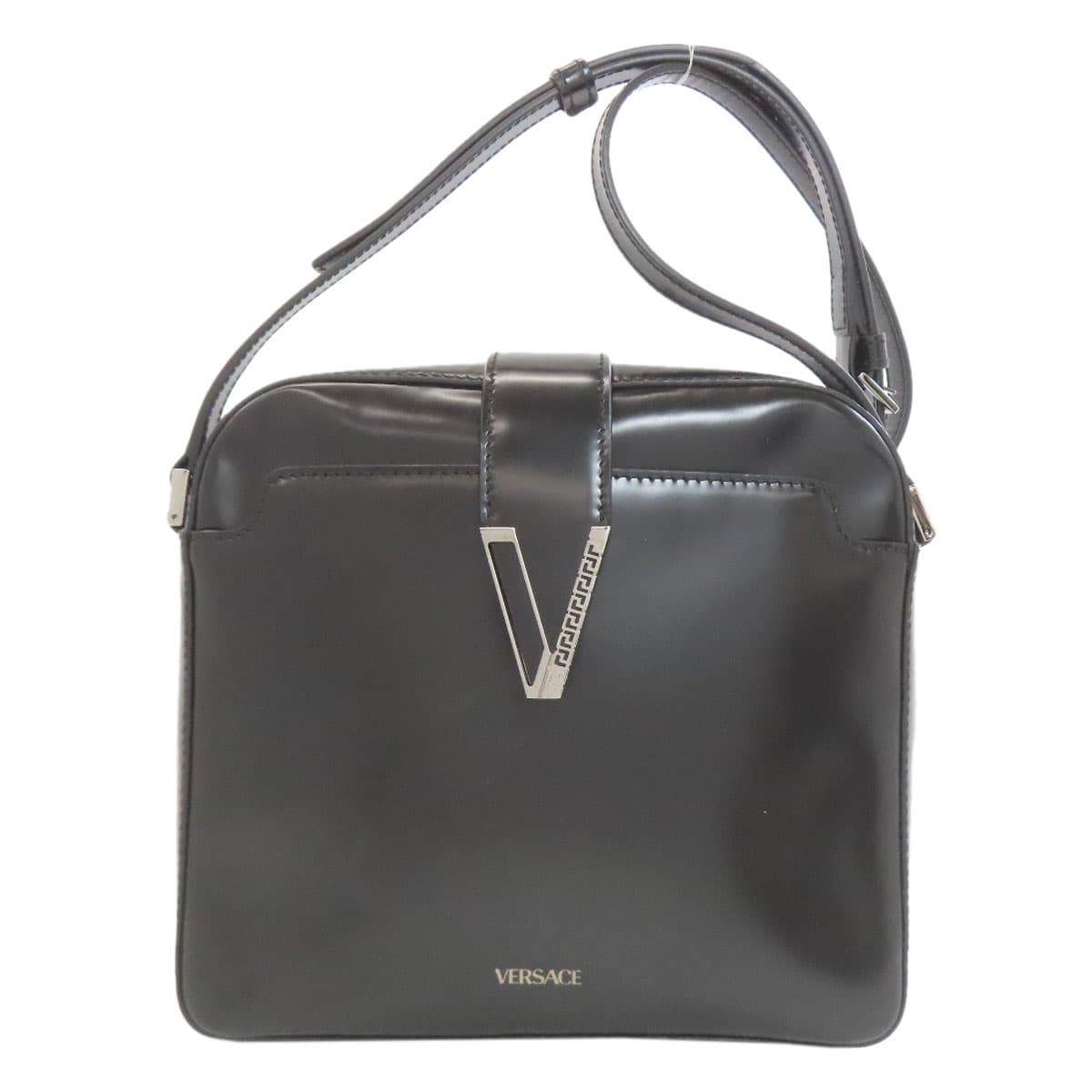 Versace Logo Shoulder Bag Leather Women's [Used] [VERSACE]