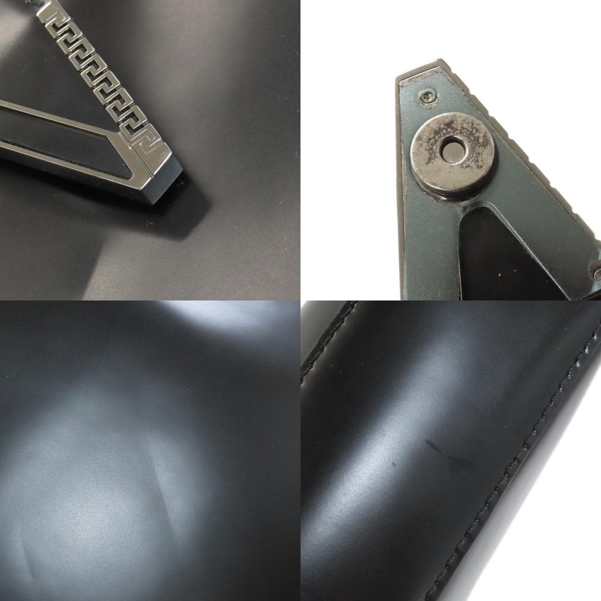 Versace Logo Shoulder Bag Leather Women's [Used] [VERSACE] 8