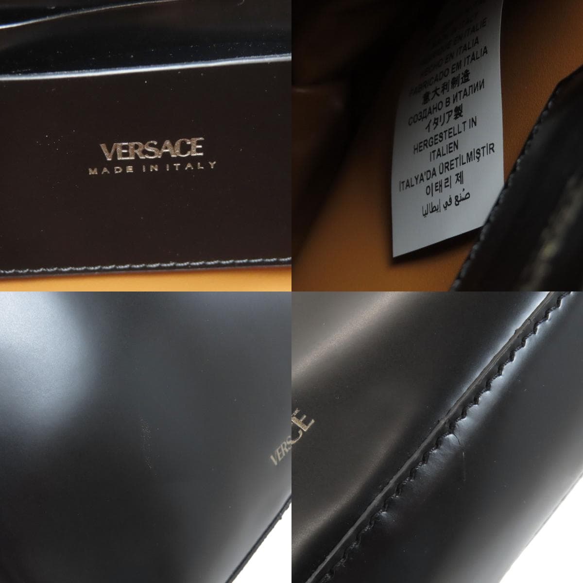 Versace Logo Shoulder Bag Leather Women's [Used] [VERSACE] 6