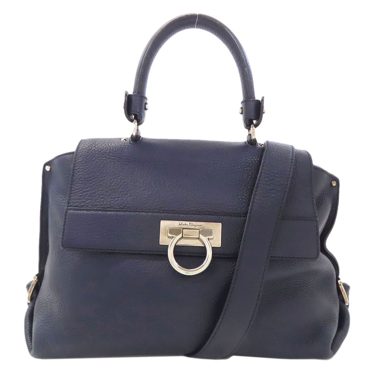 Salvatore Ferragamo Gancini Hardware 2WAY Handbag Leather Ladies [Used] [Salvatore Ferragamo]