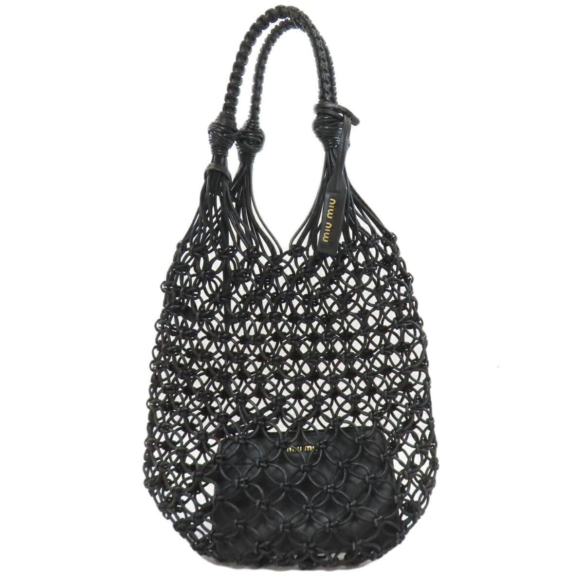 Miu Miu Braided Bag Tote Bag Calf Leather Ladies [Used] [MIUMIU]