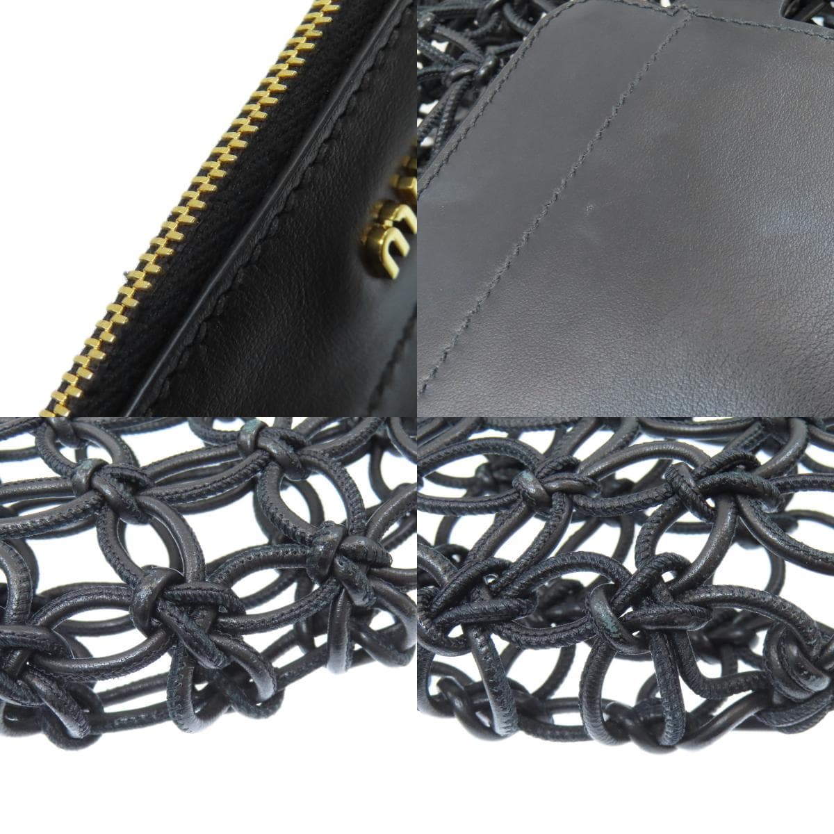 Miu Miu Braided Bag Tote Bag Calf Leather Ladies [Used] [MIUMIU] 9