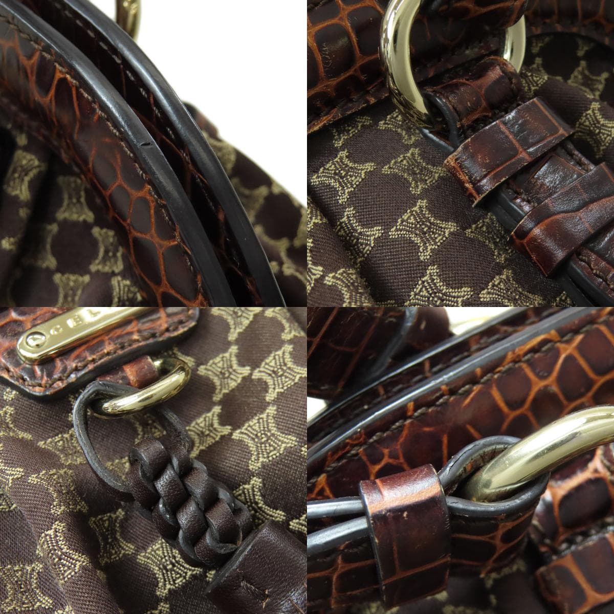 Celine Macadam Pattern Fringe Handbag Canvas Ladies [Used] [CELINE] 8