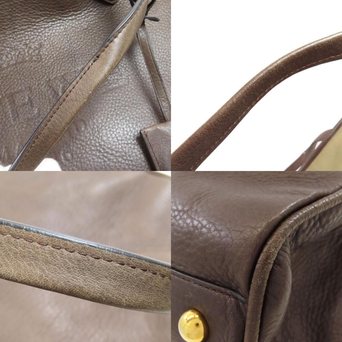 Loewe Logo Tote Bag Leather Women's [Used] [LOEWE] 9