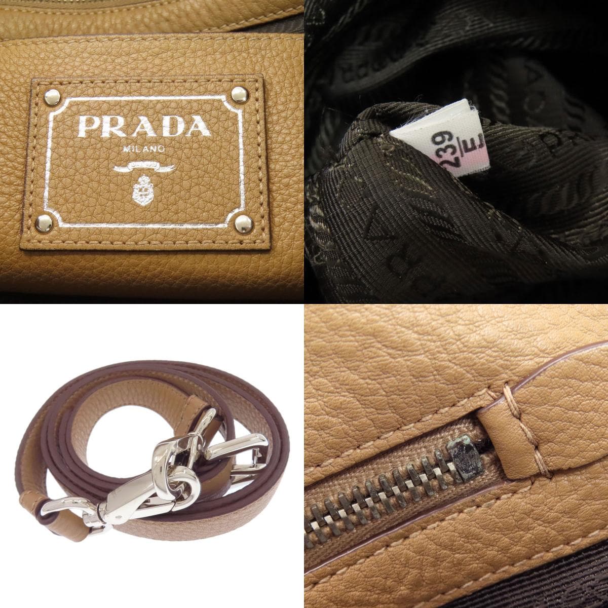Prada BN2579 2WAY Handbag Leather Ladies [Used] [PRADA] BN2579 6