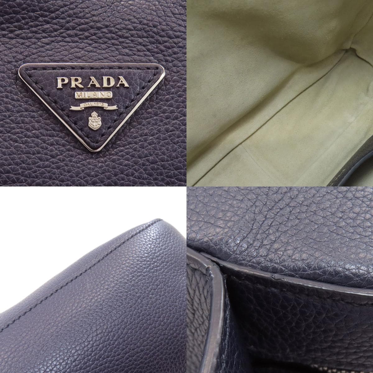 Prada Triangle One Shoulder Shoulder Bag Calf Women's [Used] [PRADA] 8