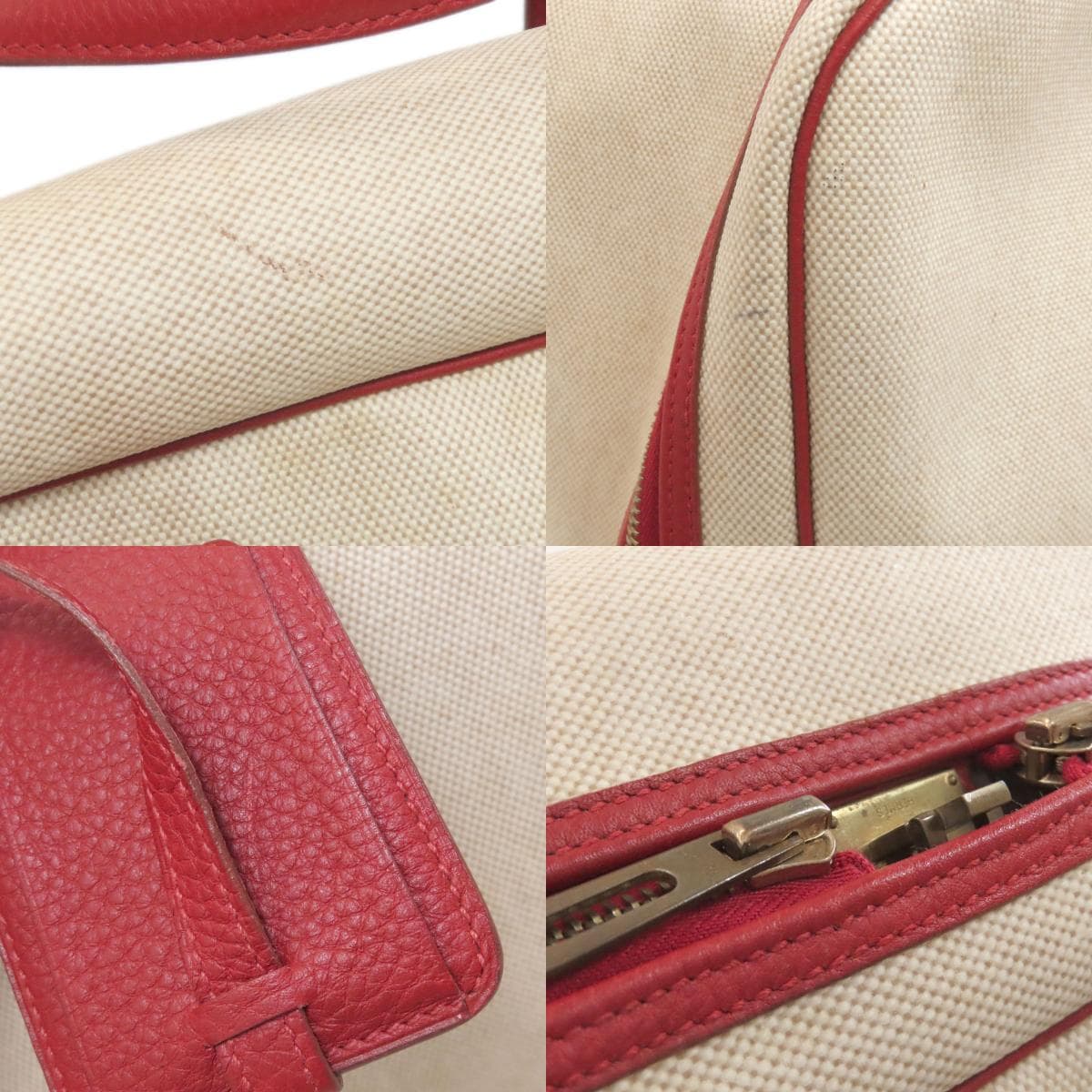 Hermes Victoria 50 Gold Hardware Boston Bag Togo/Twilly Ash Ladies [Used] [HERMES] 7