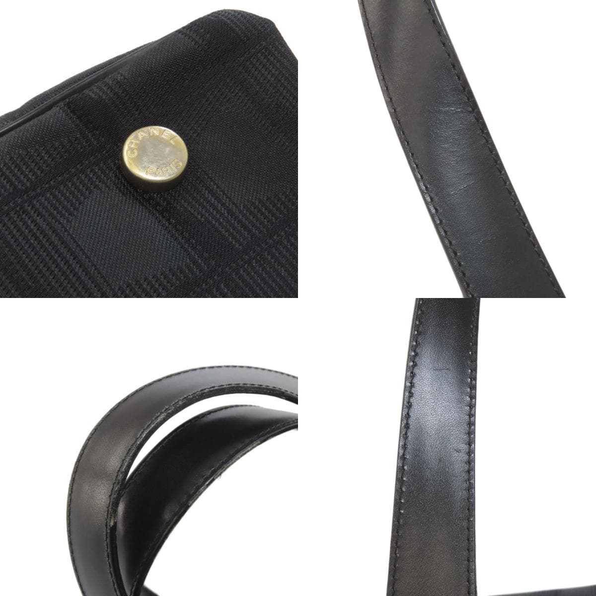 Chanel Neutral Travel Line MM Tote Bag Nylon Jacquard Ladies [Used] [CHANEL] 9