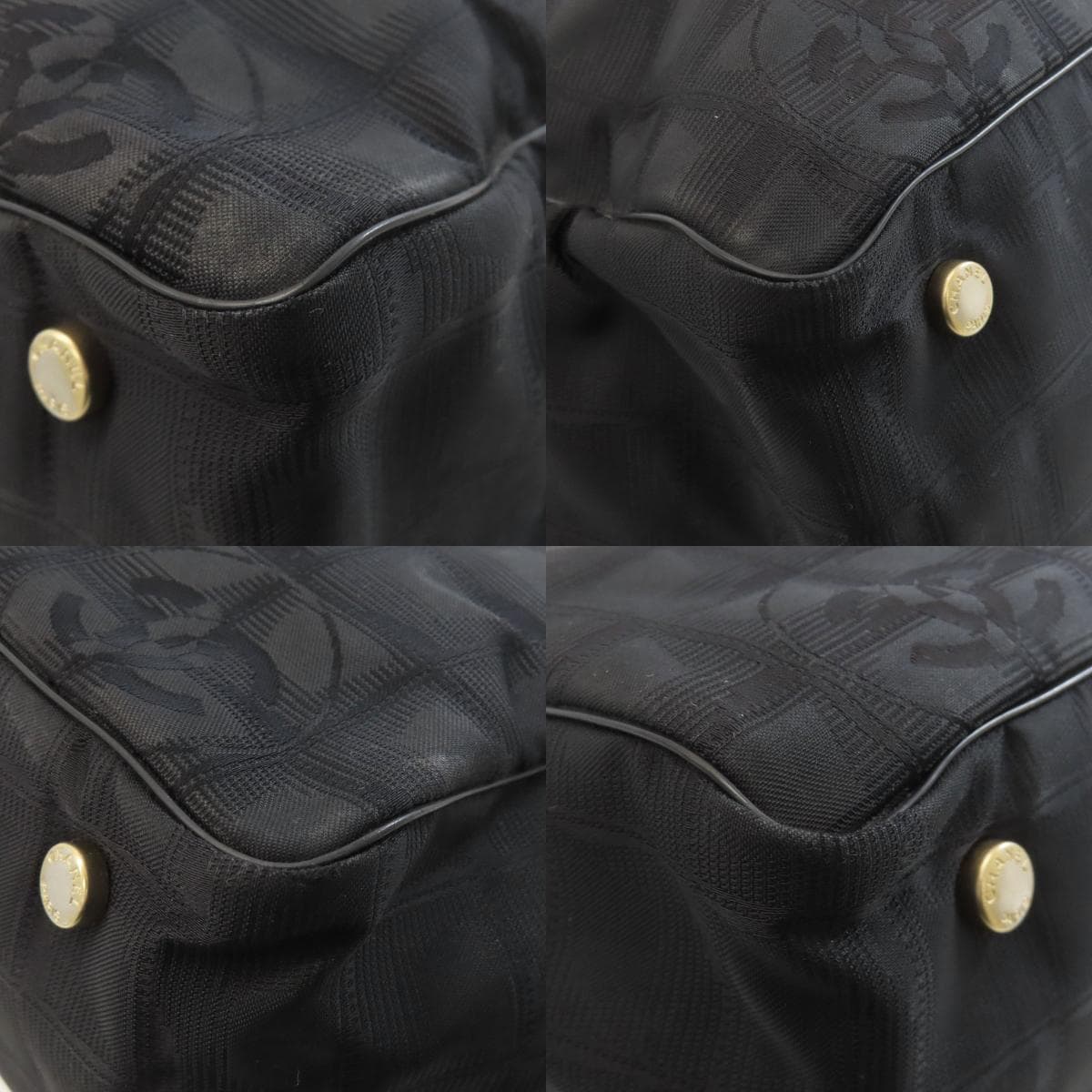 Chanel Neutral Travel Line MM Tote Bag Nylon Jacquard Ladies [Used] [CHANEL] 10