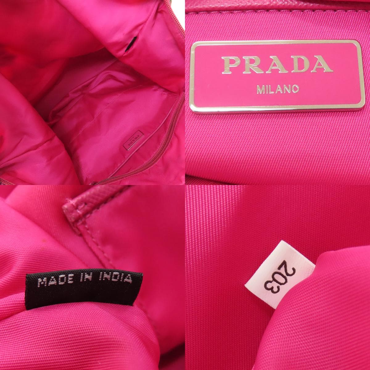 Prada logo metal fittings flower 2WAY tote bag nylon material ladies [Used] [PRADA] 5