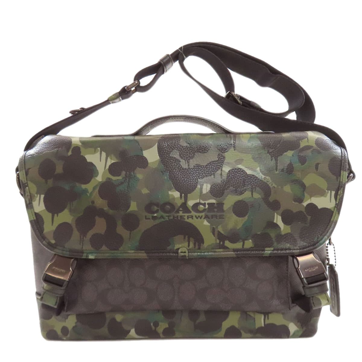 Coach CA266 Camouflage Pattern 2WAY Shoulder Bag Leather/PVC Ladies [Used] [COACH] CA266