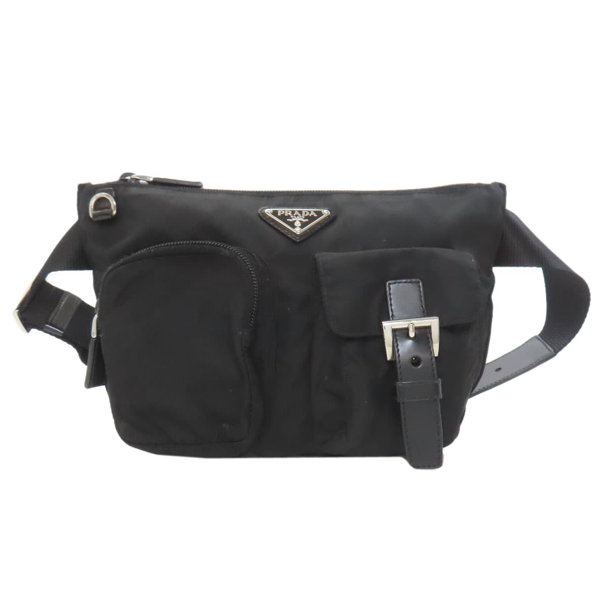 Prada logo hardware body bag made of nylon material for women [Used] [PRADA]