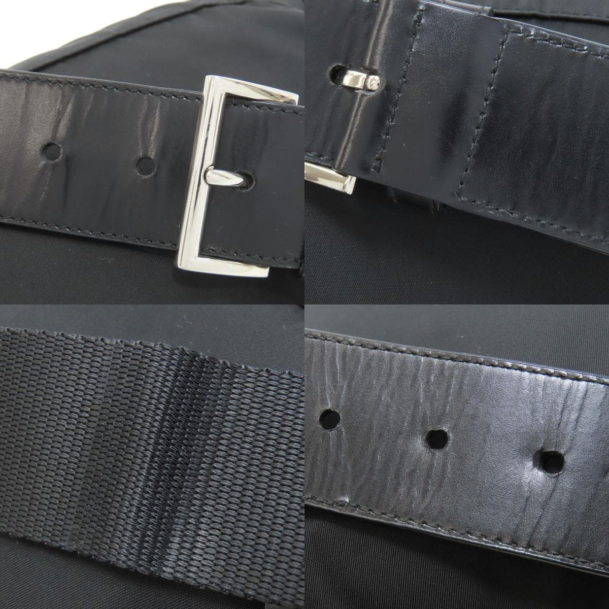 Prada logo hardware body bag made of nylon material for women [Used] [PRADA] 9