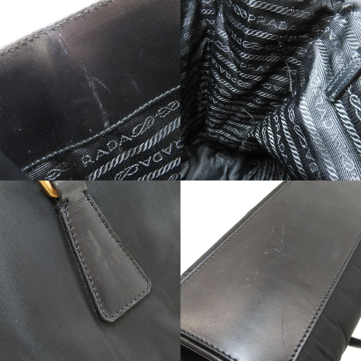 Prada logo hardware tote bag, nylon material, ladies [Used] [PRADA] 7