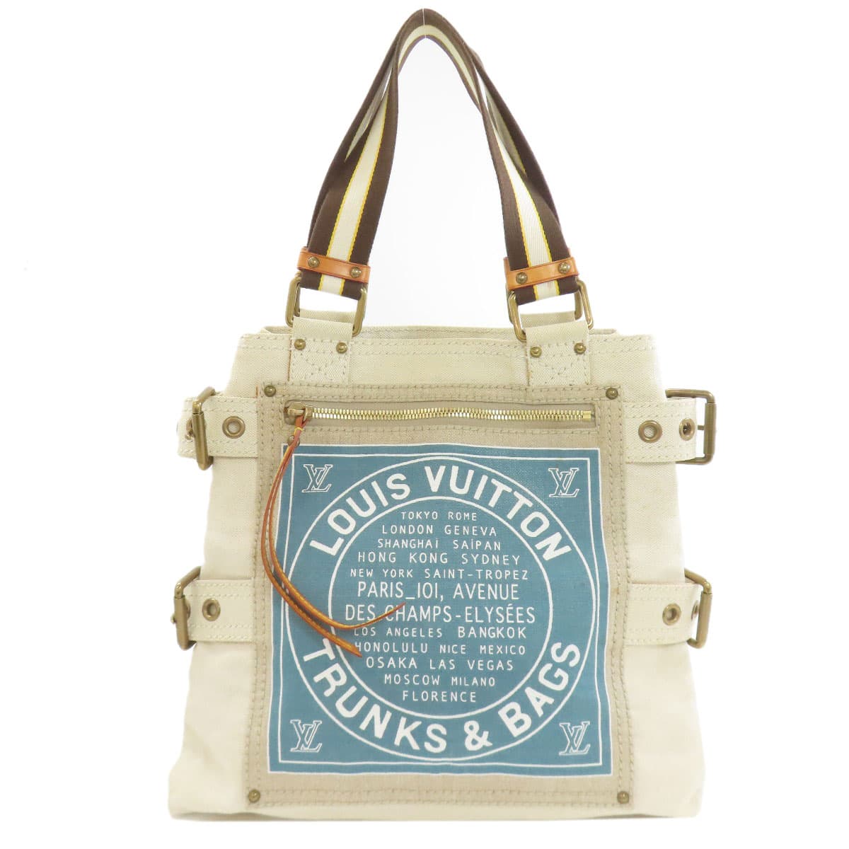 Louis Vuitton M95114 Cruise Line Globe Shopper MM Tote Bag Canvas Ladies [Used] [LOUIS VUITTON] M95114