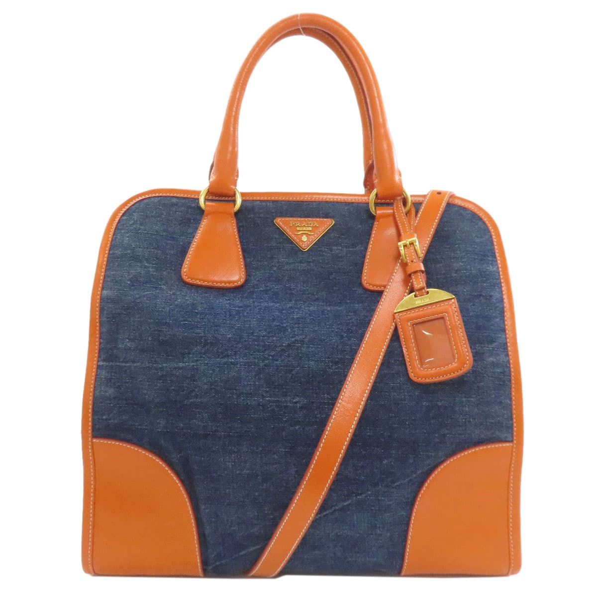 Prada BN2254 2WAY Handbag Canvas/Leather for Women [Used] [PRADA] BN2254