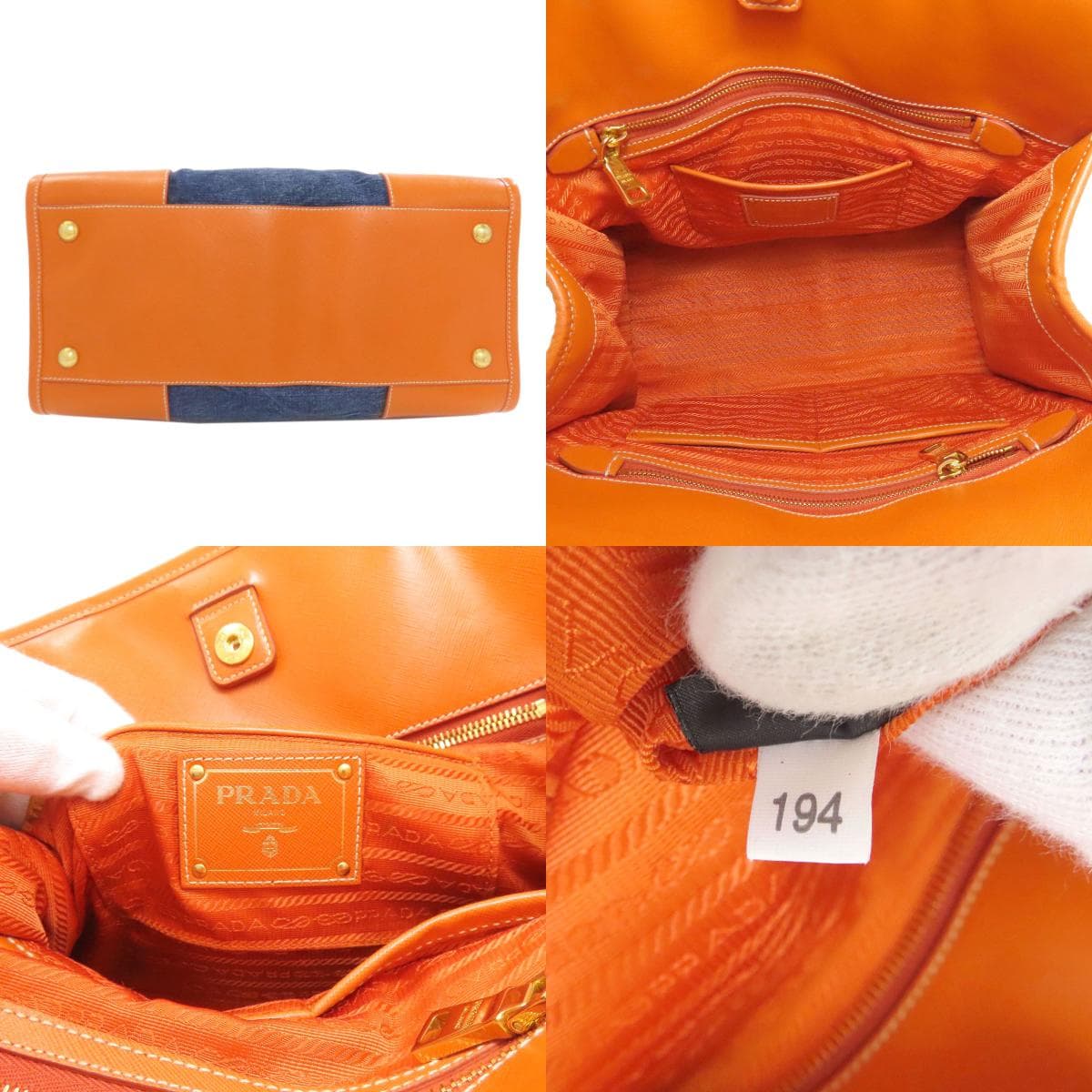 Prada BN2254 2WAY Handbag Canvas/Leather for Women [Used] [PRADA] BN2254 4